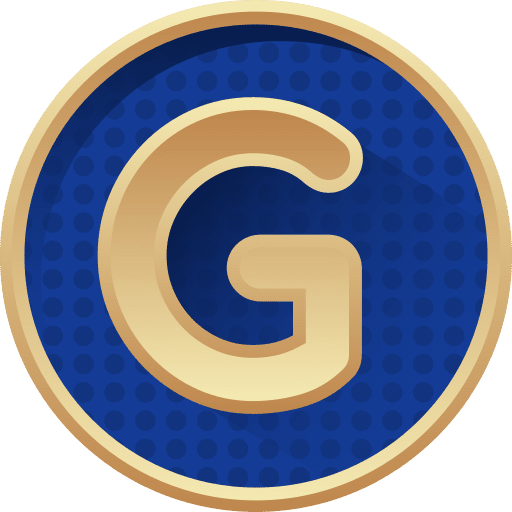 Letter g golden typography badges icon
