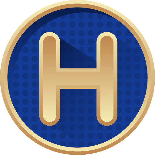 Letter h dotted shapes and symbols badges icon