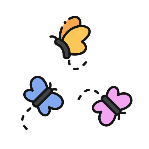 Butterflies wild life animals spring icon