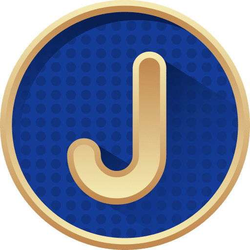 Letter j letter j golden typography icon