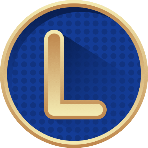 Letter l dotted shapes and symbols badges icon Letter l dotted shapes and symbols badges icon