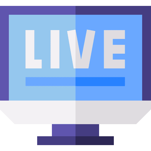 Live streaming monitor screen communications icon