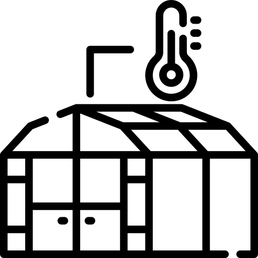 Temperature farming and gardening agriculture greenhouse icon