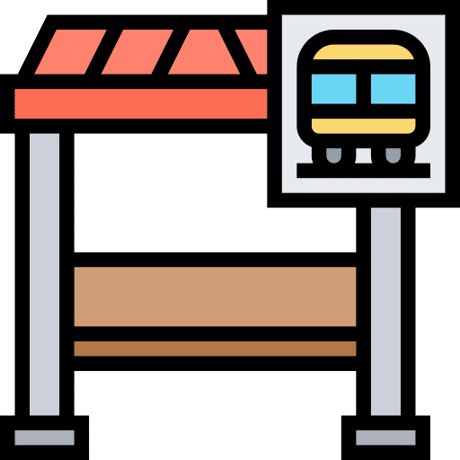 Bus stop transportation urban architecture and city icon Bus stop transportation urban architecture and city icon