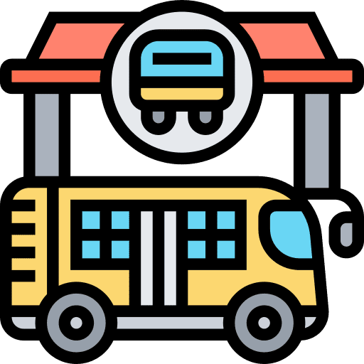 Bus vehicle bus stop transportation icon Bus vehicle bus stop transportation icon