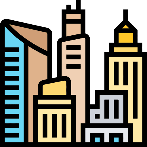 Cityscape skyscraper real estate architecture icon