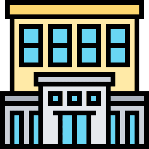 Company architecture and city business office building icon