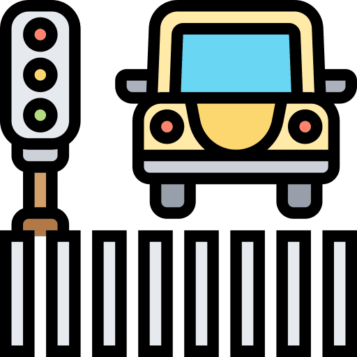 Pedestrian crossing car street transport icon