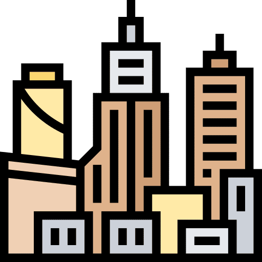 Skyscraper downtown office block skyscraper icon
