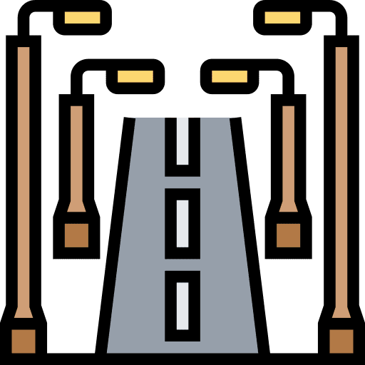 Street light infrastructure buildings illumination icon