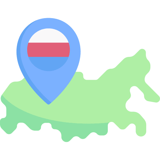 Russia maps and location nation country icon