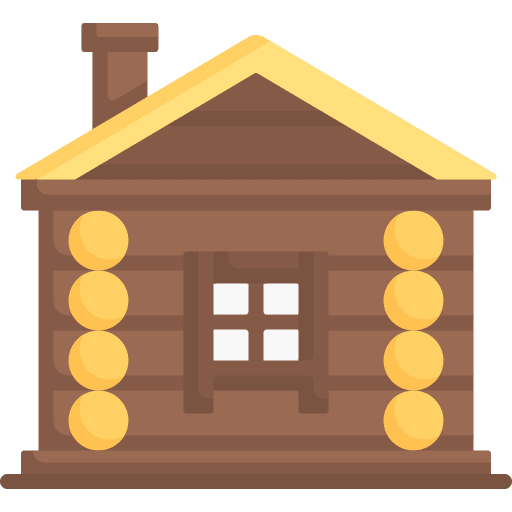 Izba wooden building cabin icon Izba wooden building cabin icon