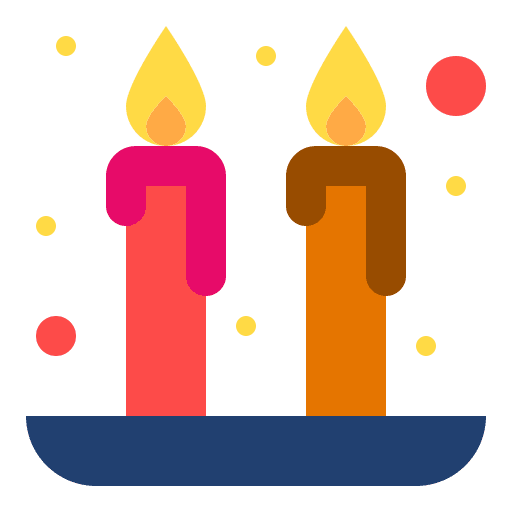 Candle illumination fire decoration icon