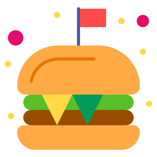 Hamburger salad food and restaurant burger icon