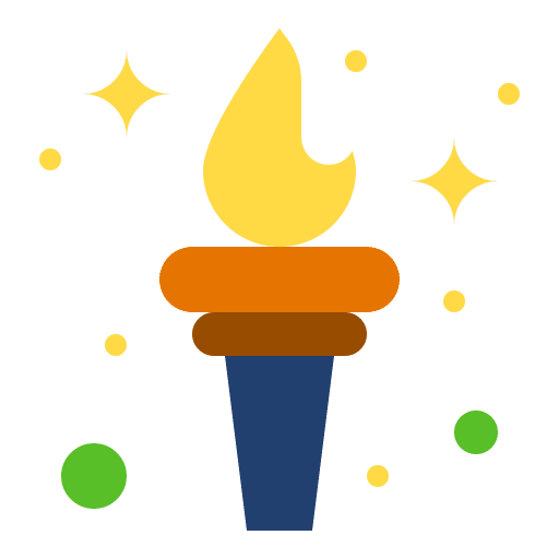 Olympic flame sports and competition torch olympic games icon