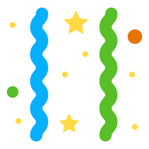 Streamers fun birthday and party confetti icon