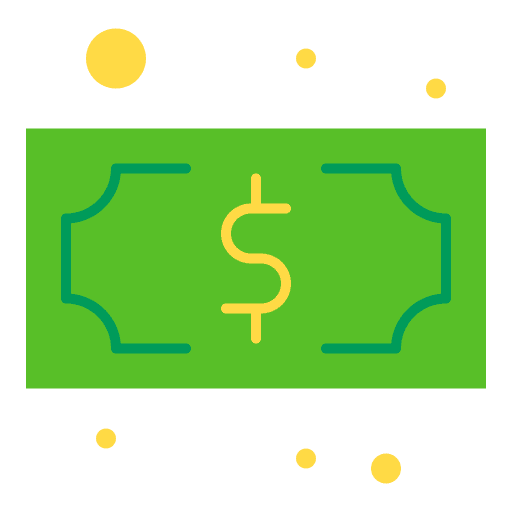 Dollar bill banknote bank icon