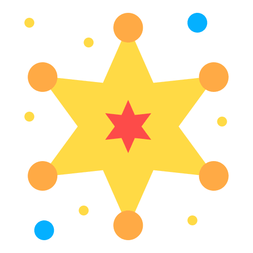 Badge protection security police officer icon