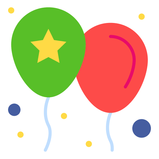 Balloons birthday new year celebration icon