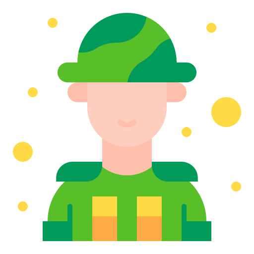 Soldier male user professions and jobs icon