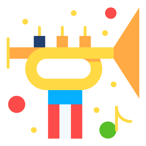 Trumpet independence day trumpet wind instrument icon