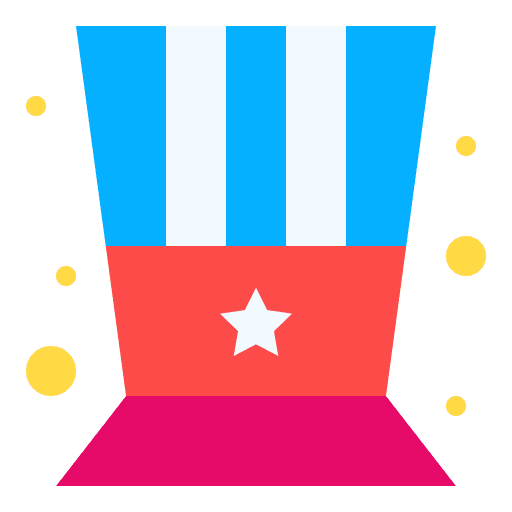 Uncle sam independence day celebration flag icon