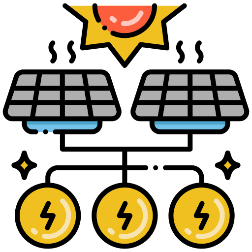 Electricity energy sources power plant ecology and environment icon