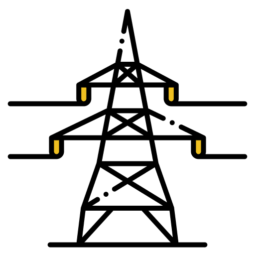 Energy electric tower ecology and environment overhead icon