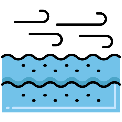 Waves river ocean ecology and environment icon