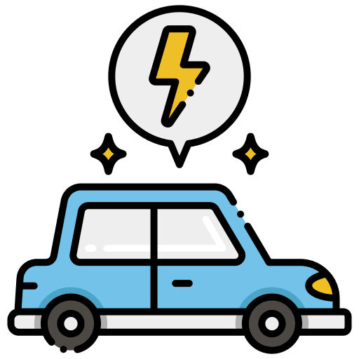 Electric car electric transportation eco car icon