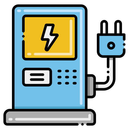 Charging station renewable energy reuse charging icon