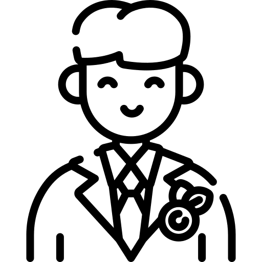 Groom caucasian suit people icon