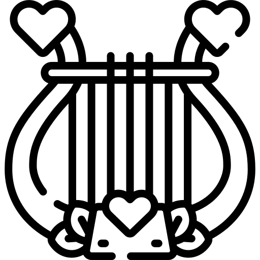 Harp music and multimedia harp musical instrument icon