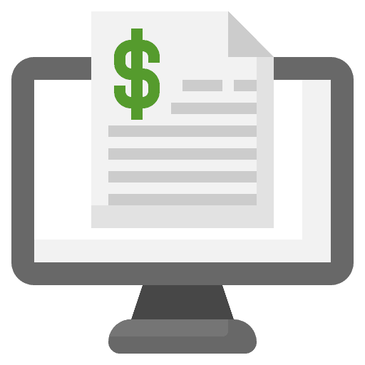 Computer payment business and finance dollar icon