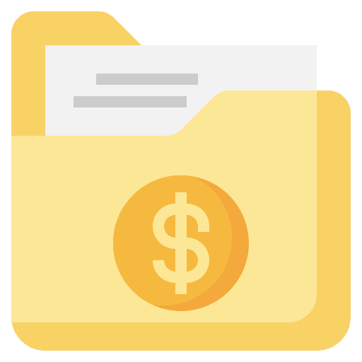 Folder dollar coin money icon