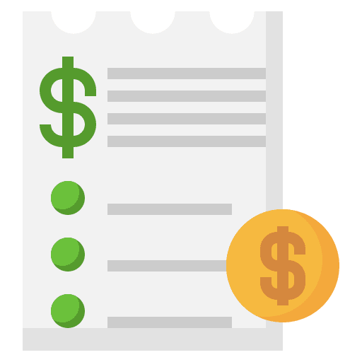 Invoice validating ticket bill receipt icon