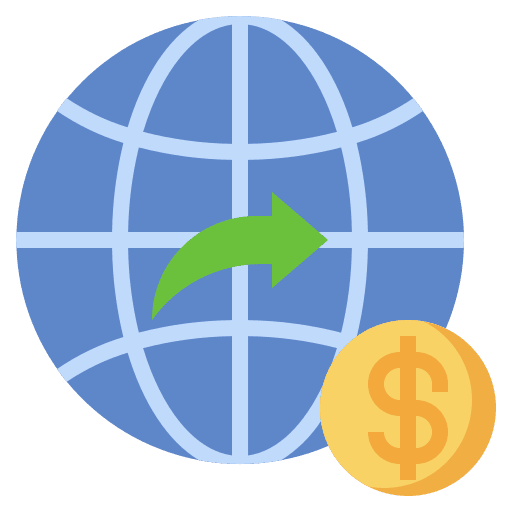 World financial earth grid business money icon World financial earth grid business money icon