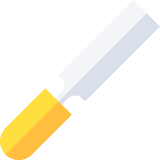Chisel carving construction and tools diy icon