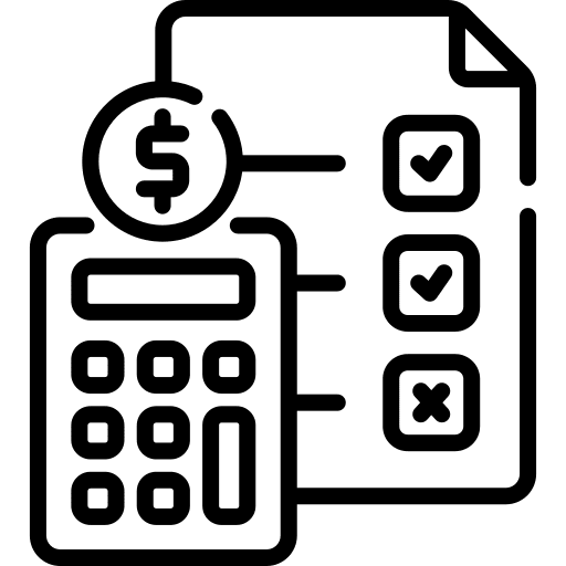 Budget business document calculator icon