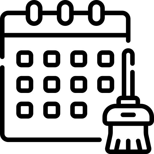 Cleaning time date interface icon