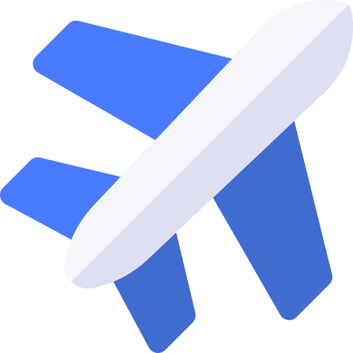 Airplane transport shipping and delivery travel icon