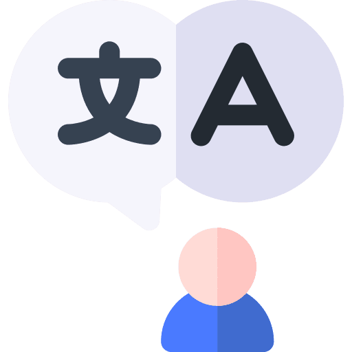 Bilingual translate communications education icon