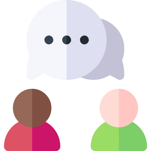 Conversation team speech bubble people icon