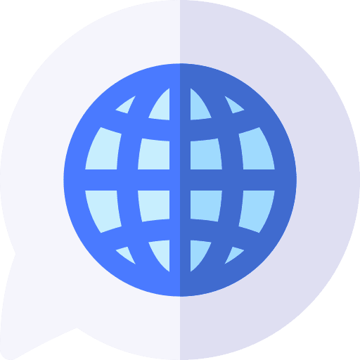 Language chat speech bubble language icon