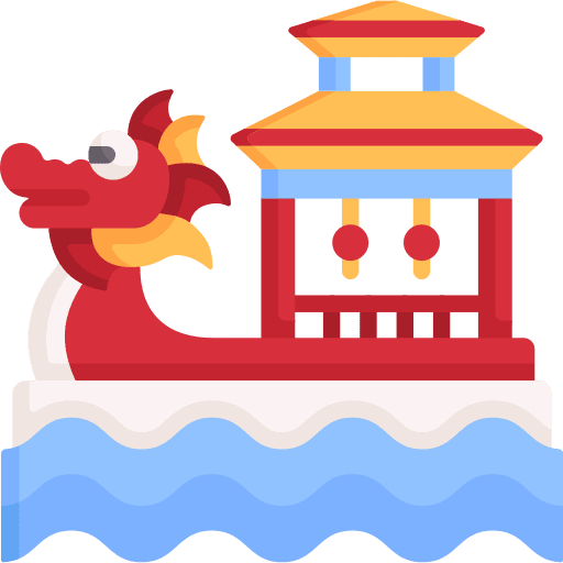 Dragon boat transportation chinese festival icon