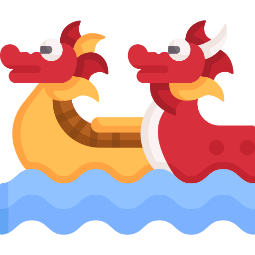 Boat race transportation traditional chinese icon