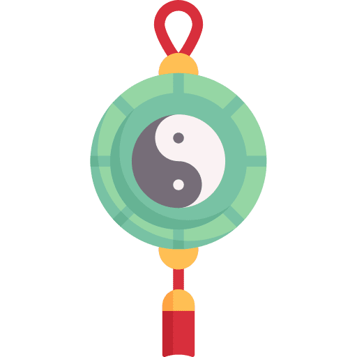 Amulet gold cultures yin yang icon Amulet gold cultures yin yang icon