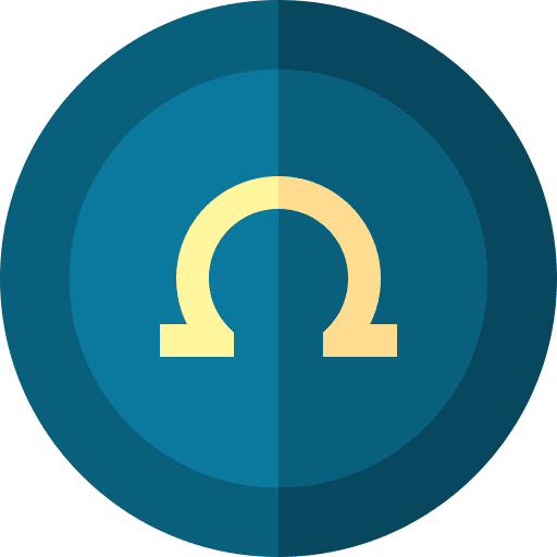 Omega symbol shape sign icon
