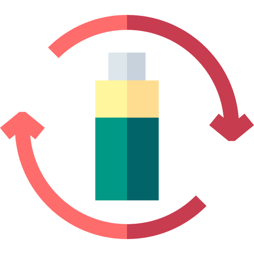 Rechargeable ecology and environment rechargeable recycling icon