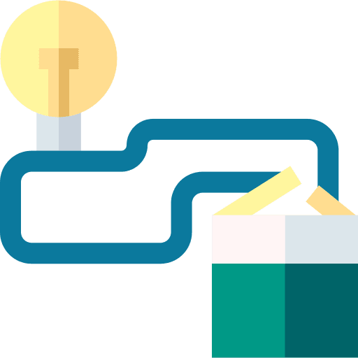 Circuit battery light bulb icon